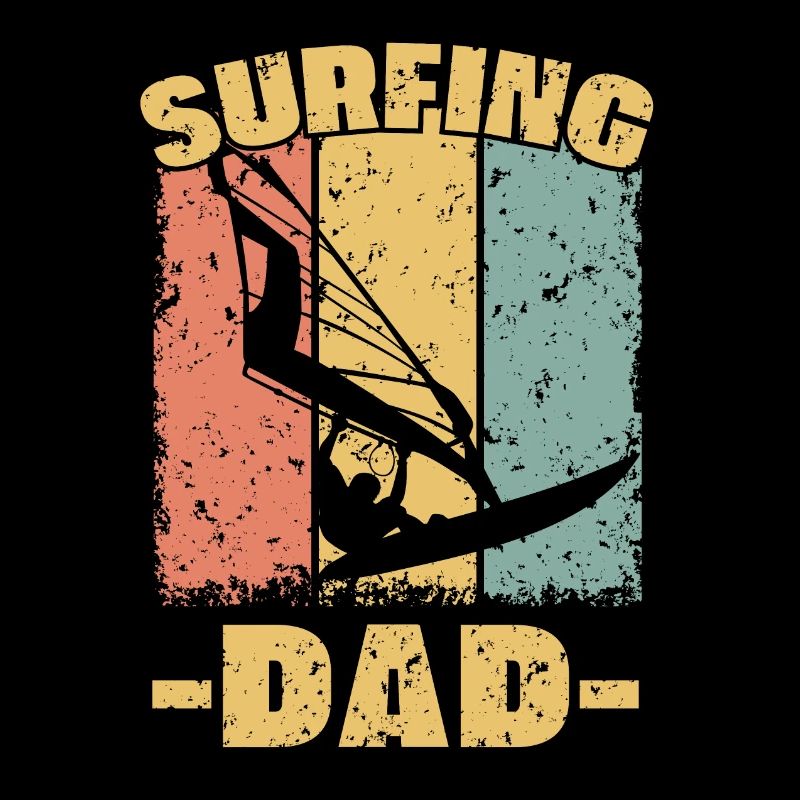 Windsurfing dad retro