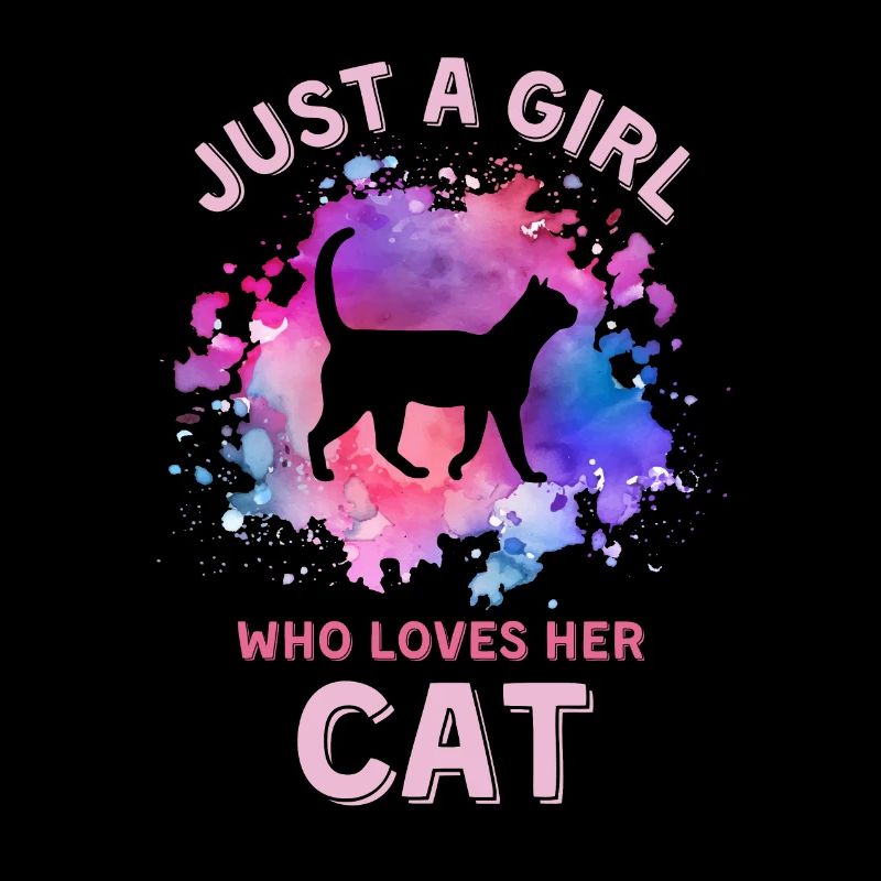 Nur ein Mädchen, das ihre Katze liebt