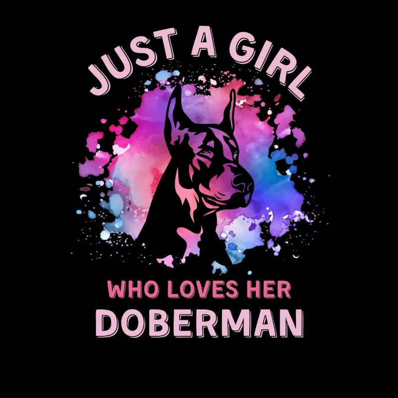 Nur ein Mädchen, das ihren Dobermann liebt