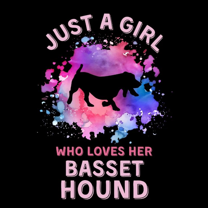 Nur ein Mädchen, das ihren Basset-Hund liebt