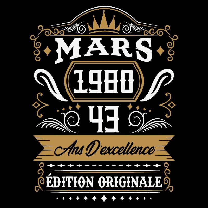 Mars 1980 43 Ans Rétro Cadeau D'anniversaire