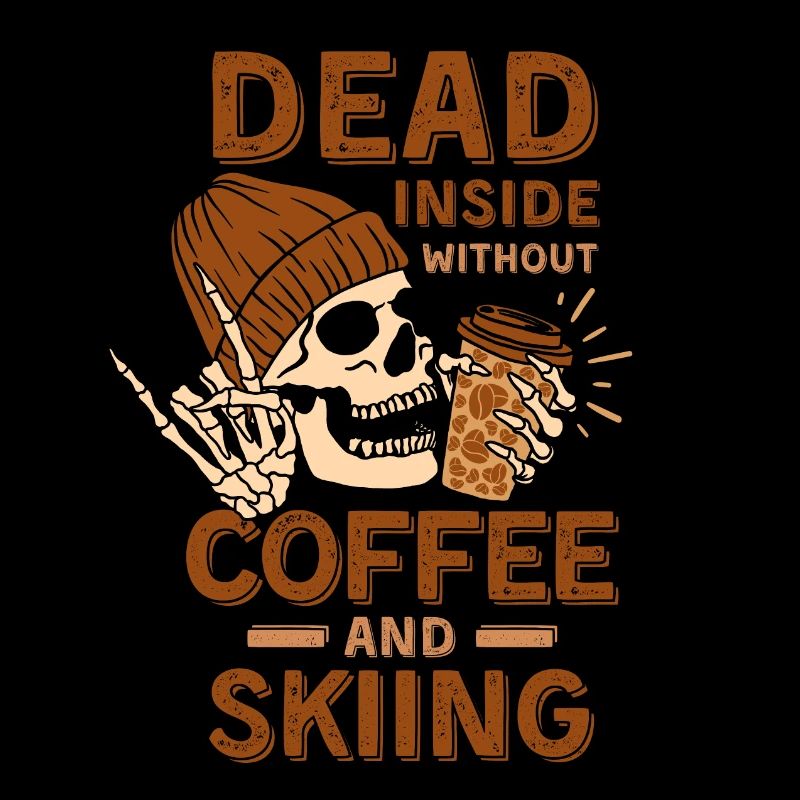 Coffee Skiing skeleton