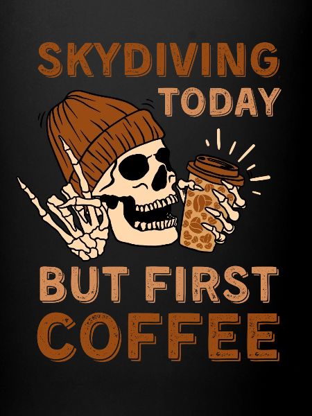 Coffee Skydiving skeleton