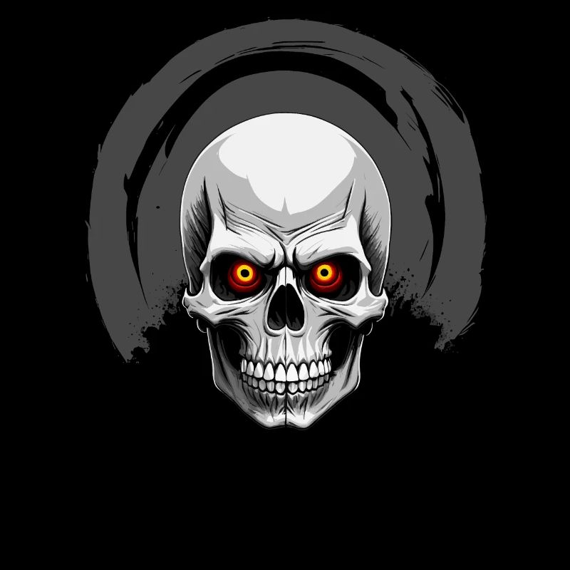 Skull with orange eyes