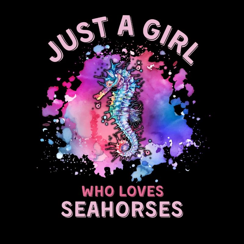 Nur ein Mädchen, das Seepferdchen liebt