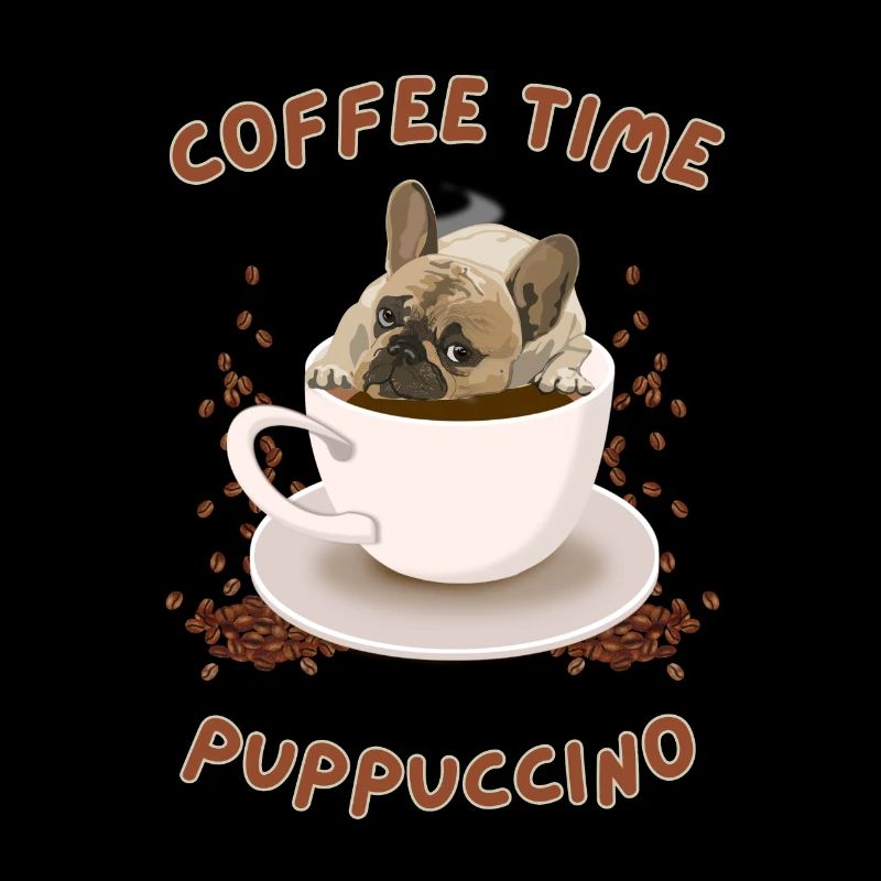 Puppuccino tshirt chien mignon coffee time