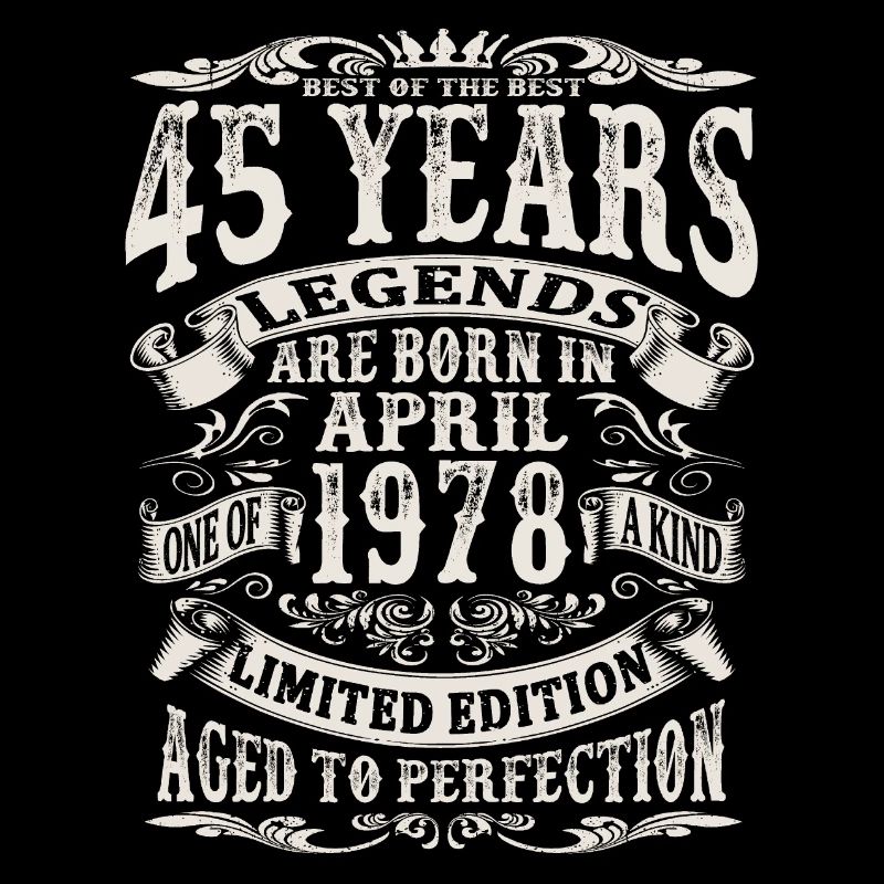 April 1978 - 45 years old - 45th birthday