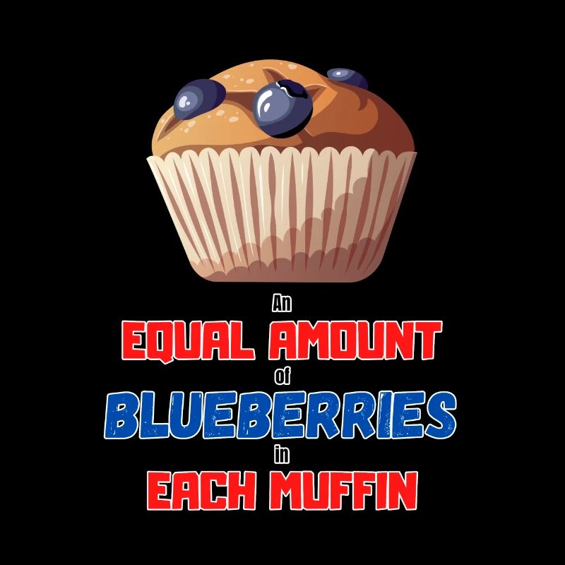 Une quantité égale de bleuets dans chaque muffin