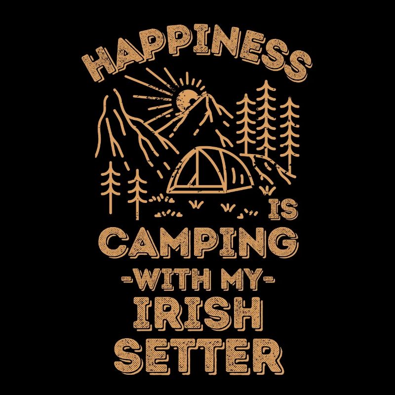 Camping with irish-setter