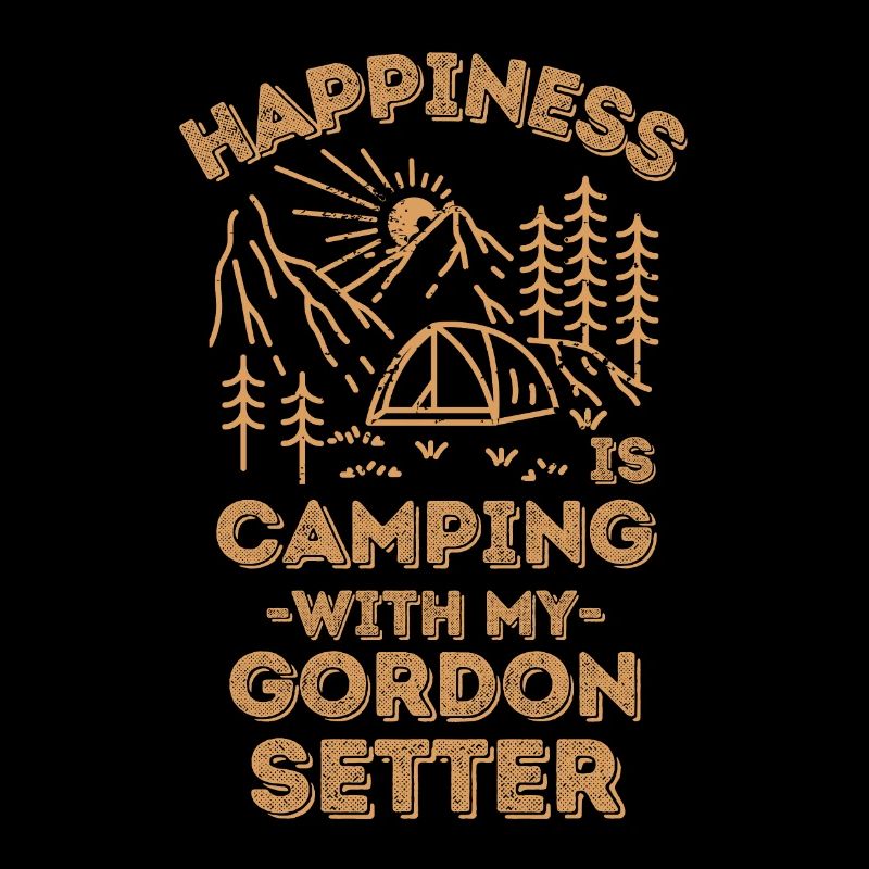 Camping with gordon-setter
