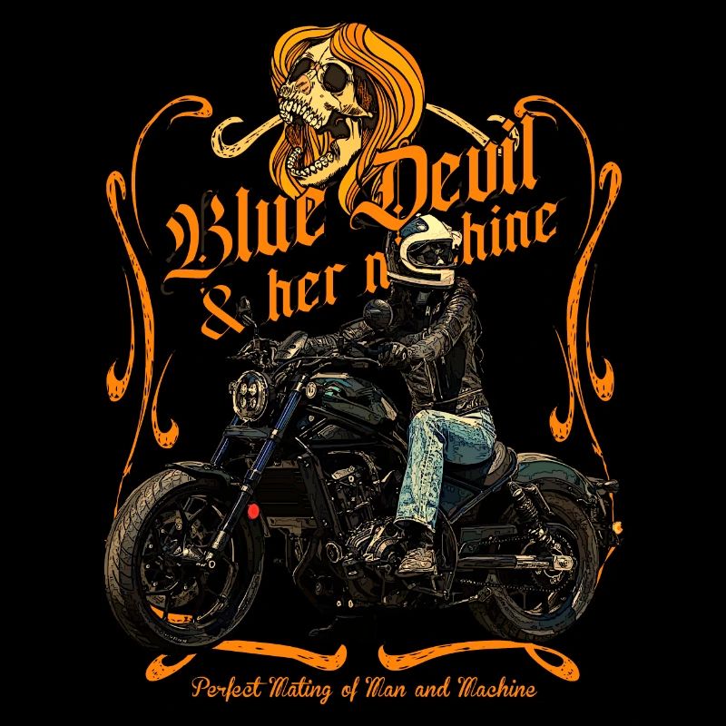 Blue Devil und ihre Maschine Klassisches Motorrad