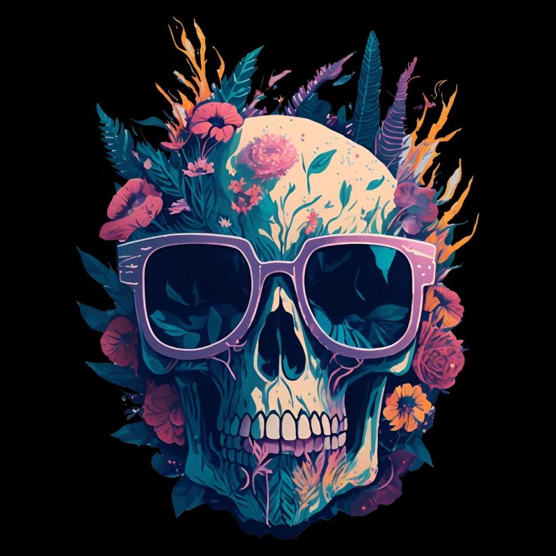 Crâne fleuri
