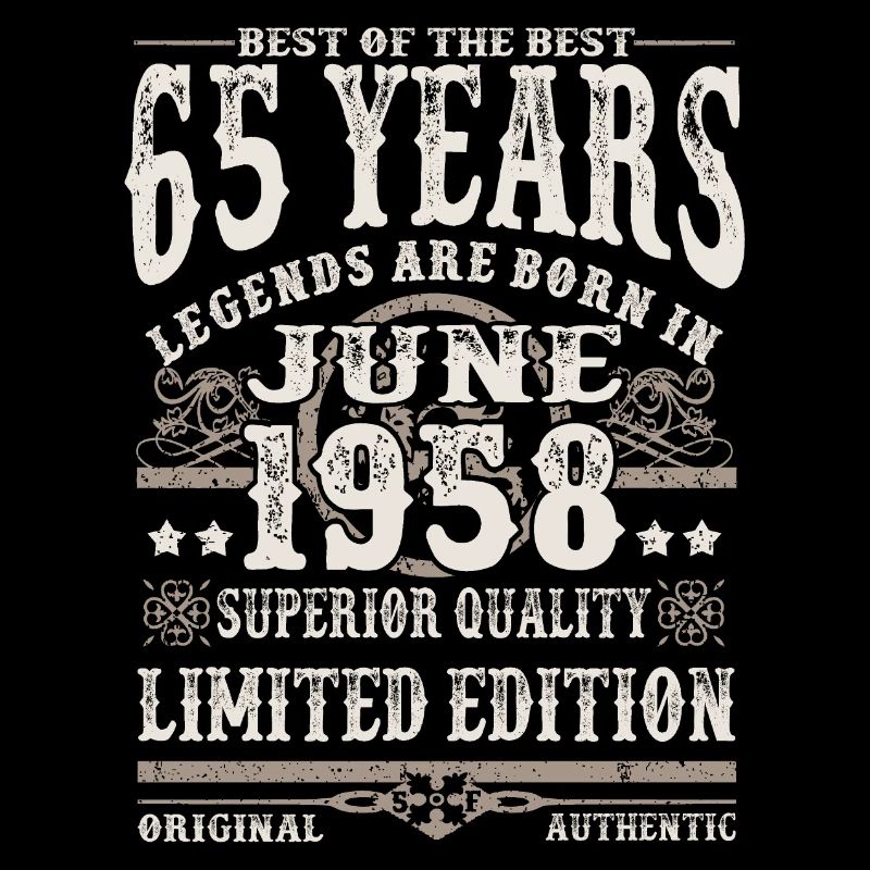 Born in Juni 1958 - 65 years old