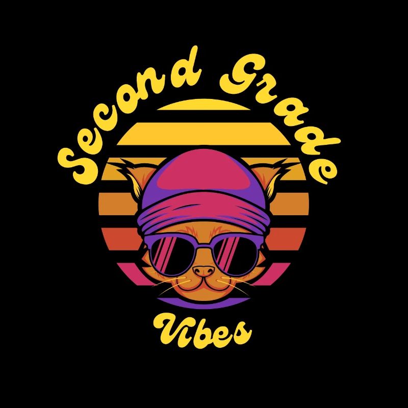 Second Grade Vibes Katzen T-Shirt