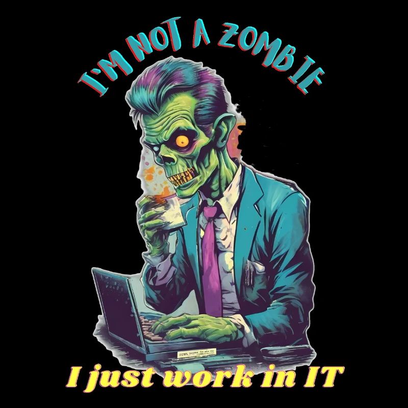 Travailleur informatique zombie