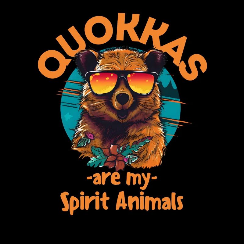 Lachender Quokka mit Sonnenbrille