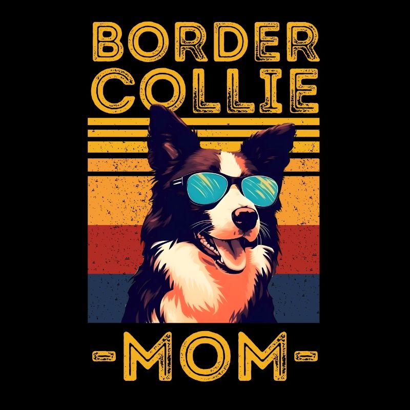 Border collie sunglasses mama retro