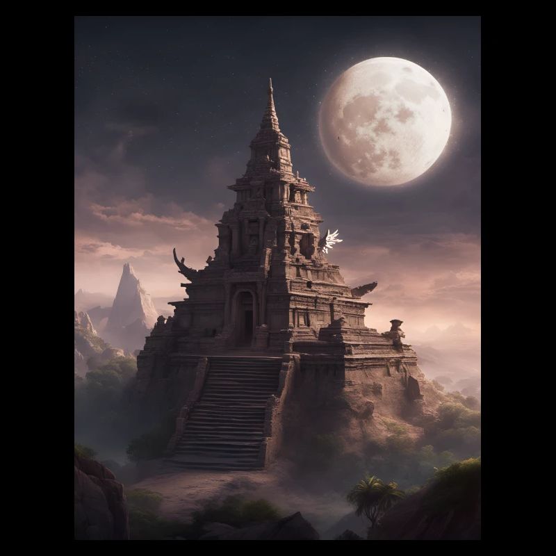 Wunderschöner Maja-Tempel im Mondschein