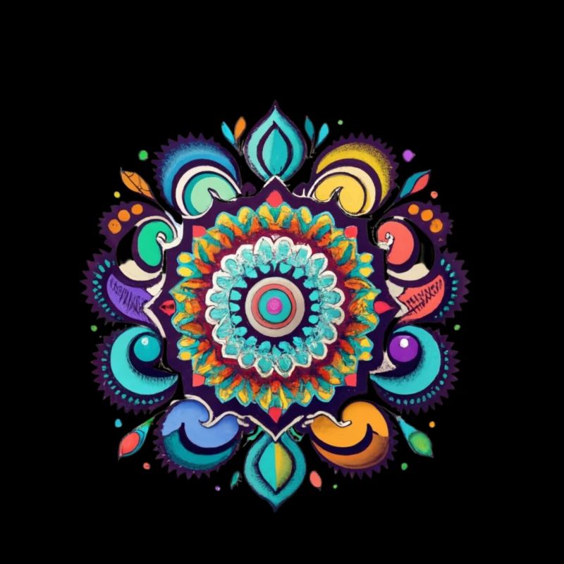 Colorful Geometric Mandala Floral Pattern