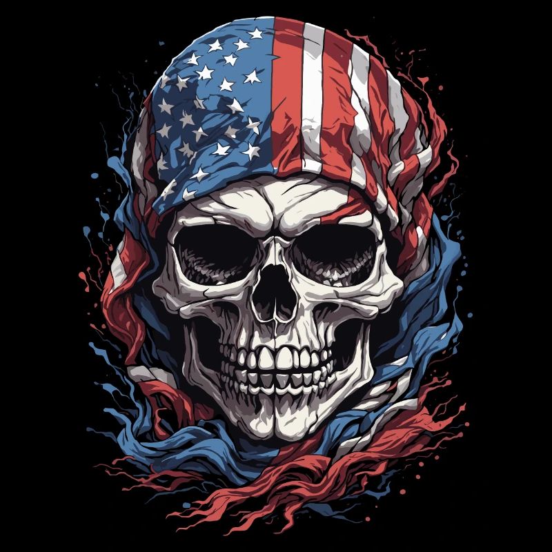 U.S. Flag & Skull: American Pride