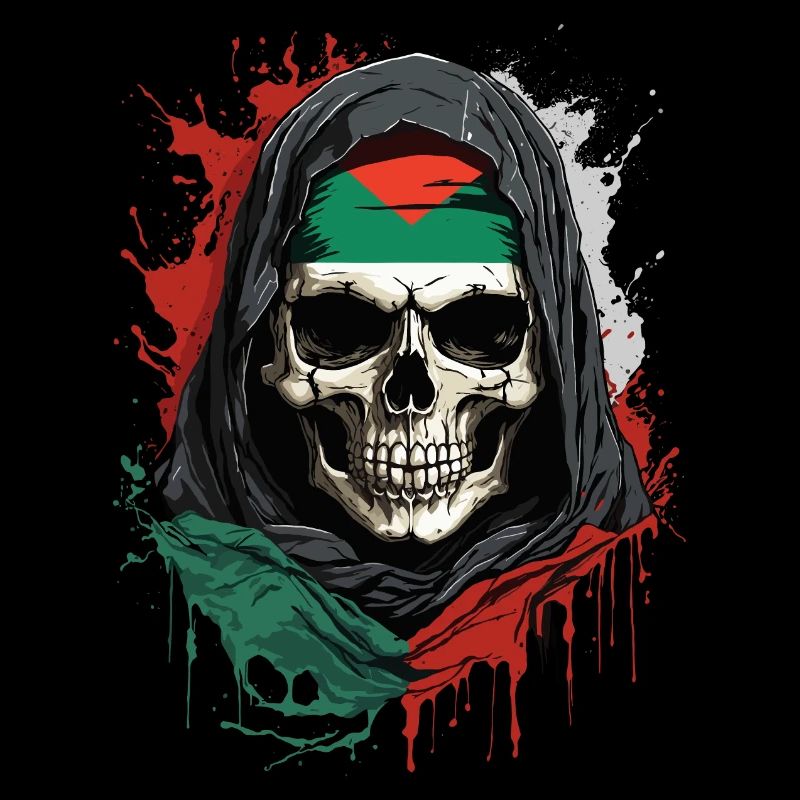 Fierté de la Palestine : Crâne et drapeau