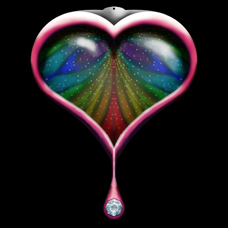 Pendentif coeur arc en ciel