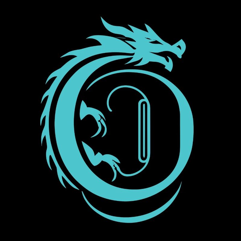 Letter O with dragon