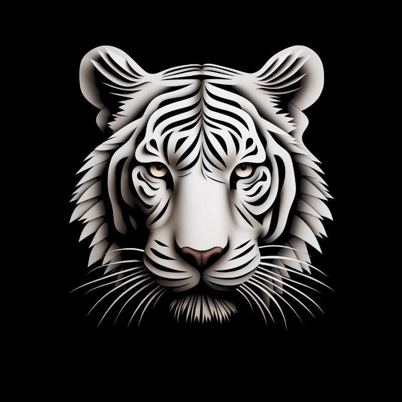 Enigmatic Op Art Tiger Illusion Artwork