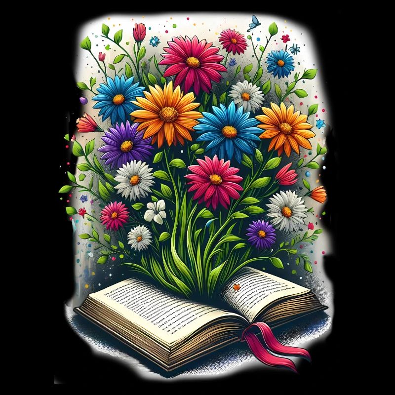Book lover - Flowers growing from a book