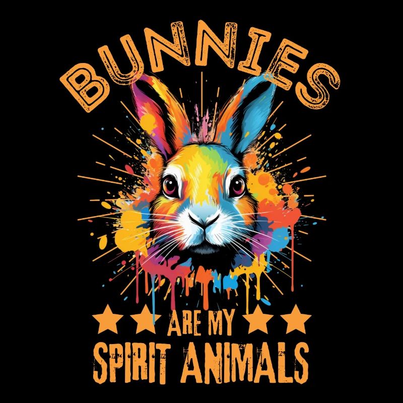 Bunter Hase Farbkleckse Farbspritzer