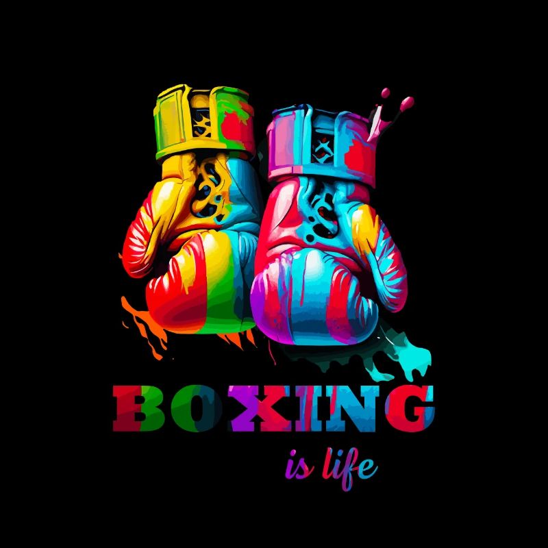 Boxen ist Leben. Bunte Boxhandschuhe
