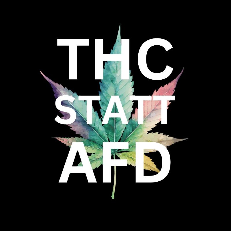 T-Shirt : THC au lieu de l’AfD, racisme, fumer de l’herbe, cannabis