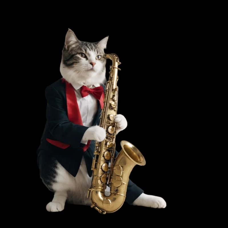 chat musicien saxophone