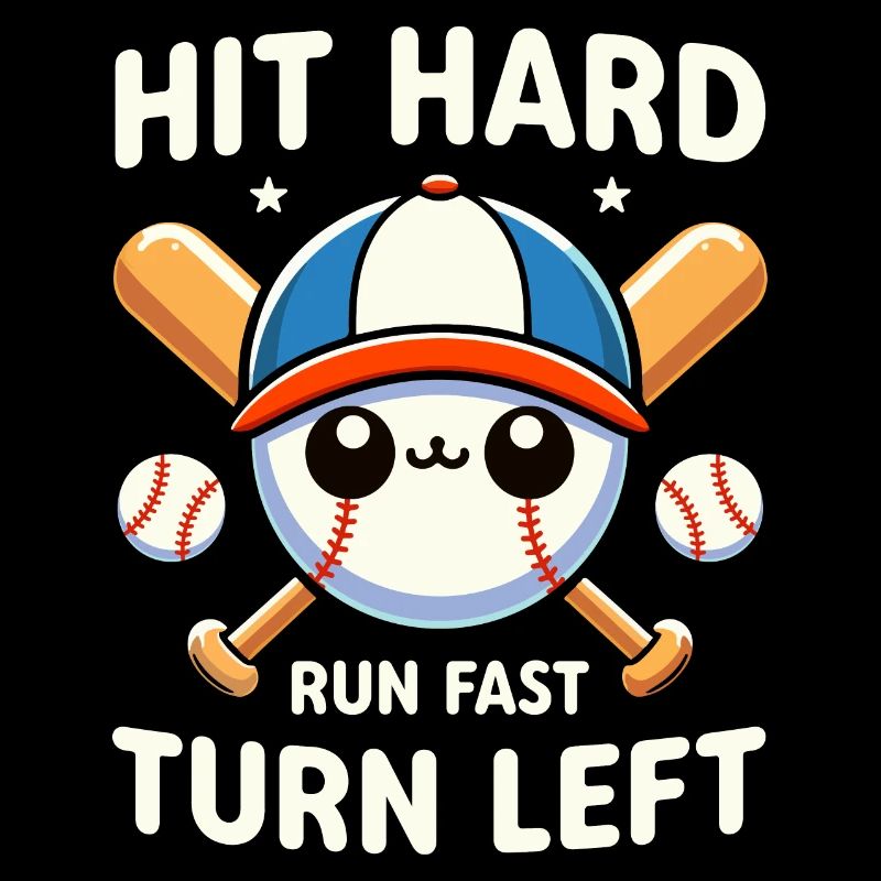 Baseballspieler Hit Hard Run Fast Turn Left