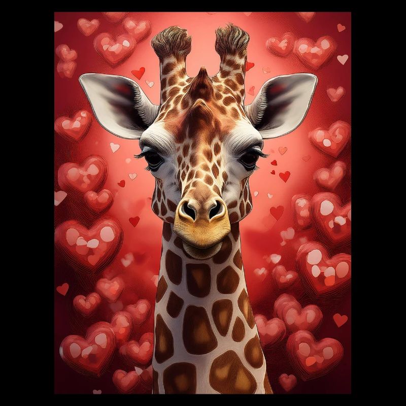 Giraffe am Valentinstag