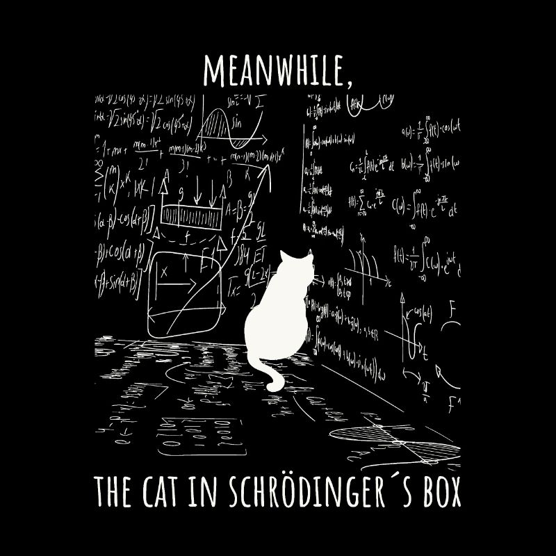 Schrödinger's Cat Nerd Humor Physics Design