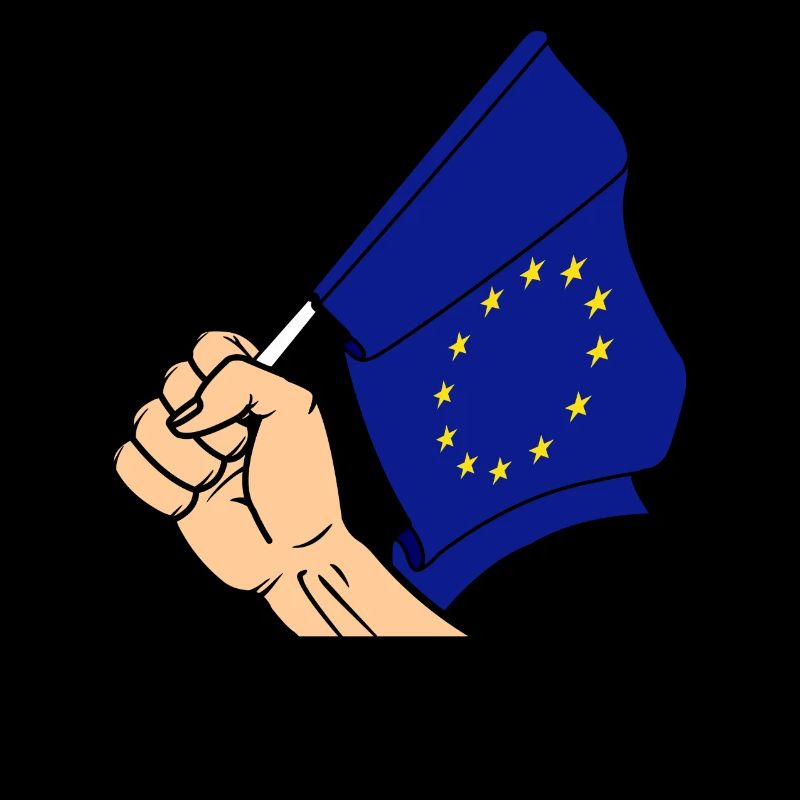 Drapeau Union européenne Poing Espace de texte