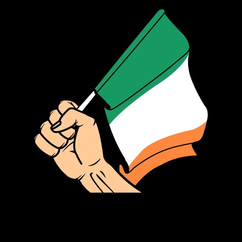 Drapeau Irlande poing texte IRLANDE