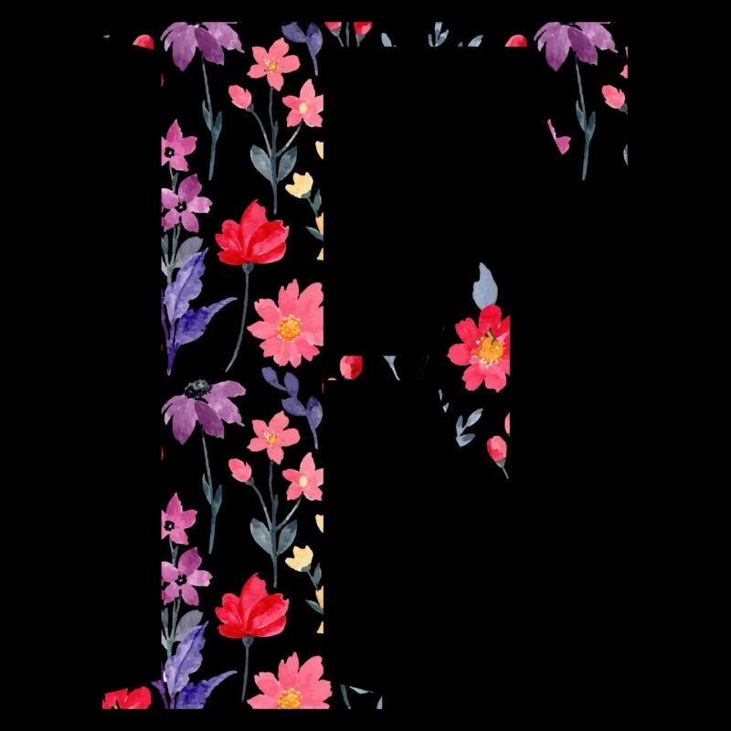 Personalisierter Blumenbuchstabe f - Geschenkidee