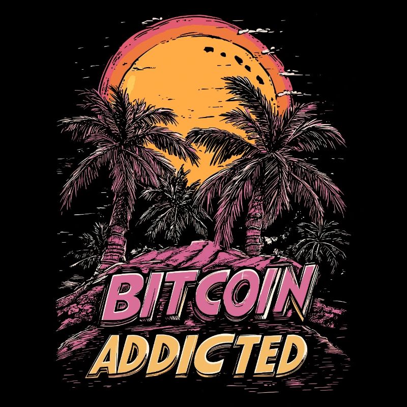Bitcoin Addicted Insel Palmen Crypto