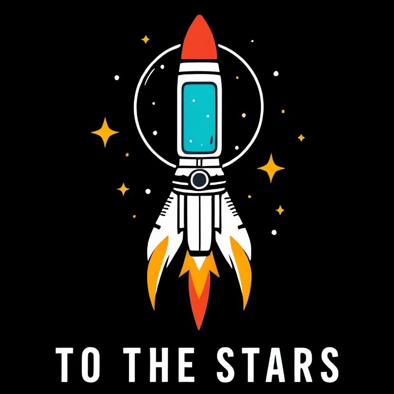 Rocket on a starry background