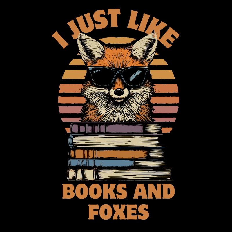 Fuchs mit Sonnenbrille und Bücher