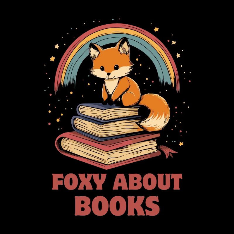 Renard mignon avec des livres