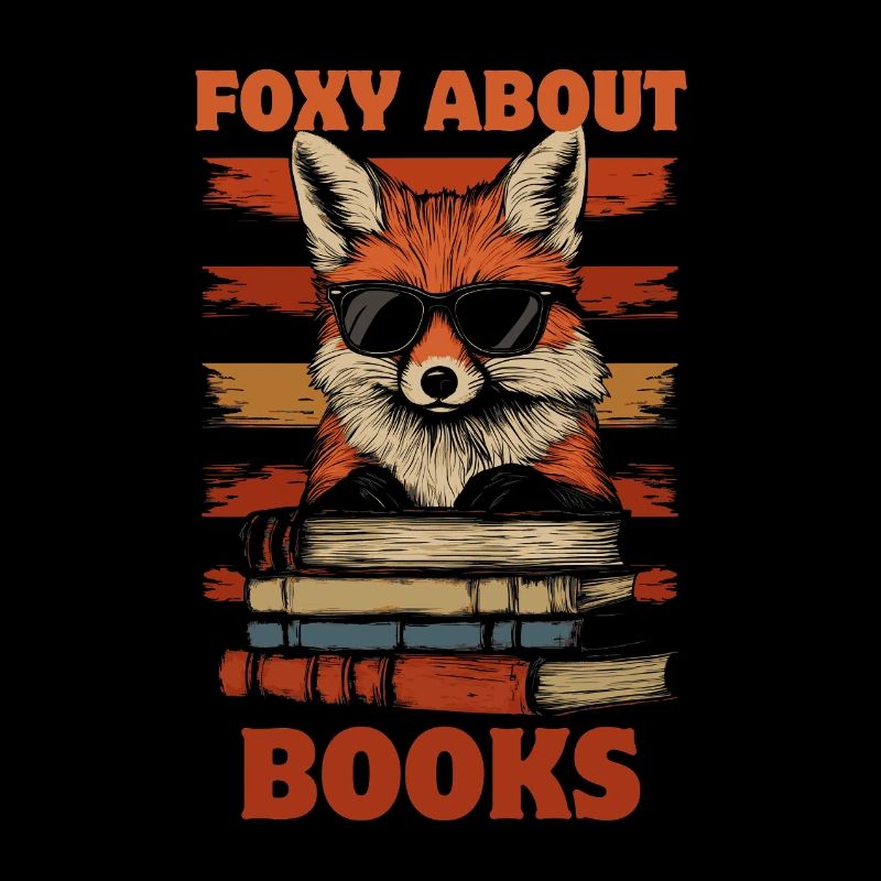 Fuchs mit Sonnenbrille und Bücher