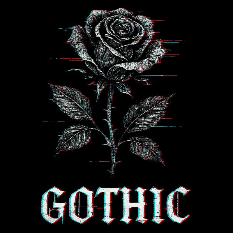 Gothic Rose mit Glitch Effekt
