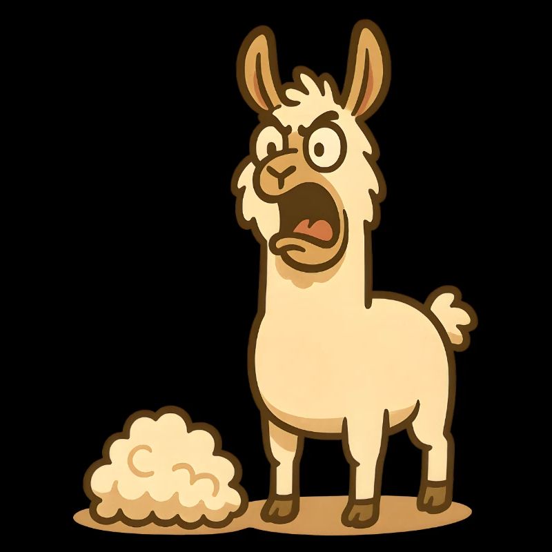 Humorous llama illustration
