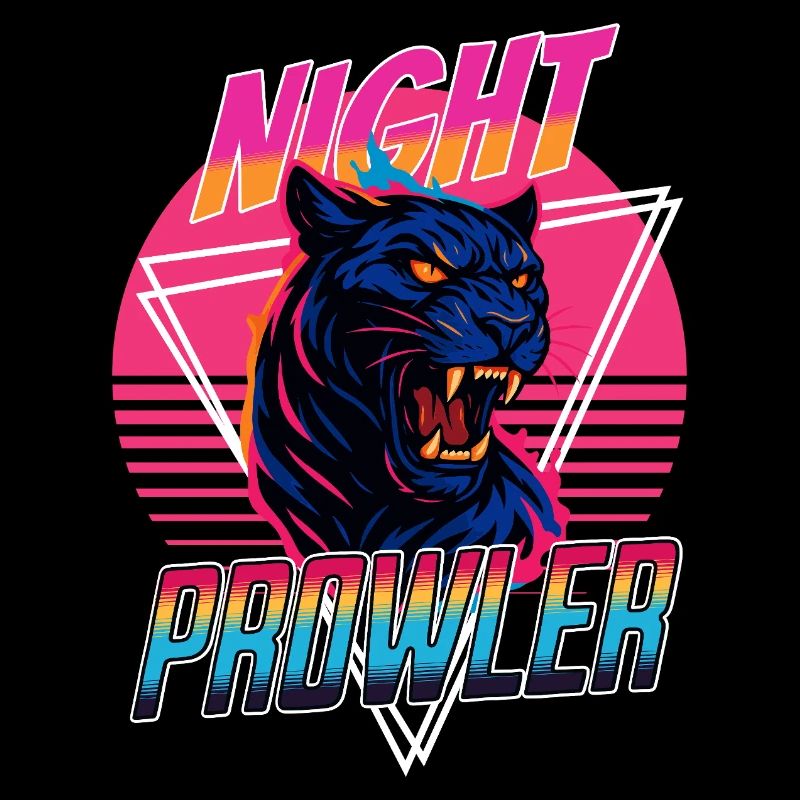 Conception rétro de la panthère Prawler de nuit