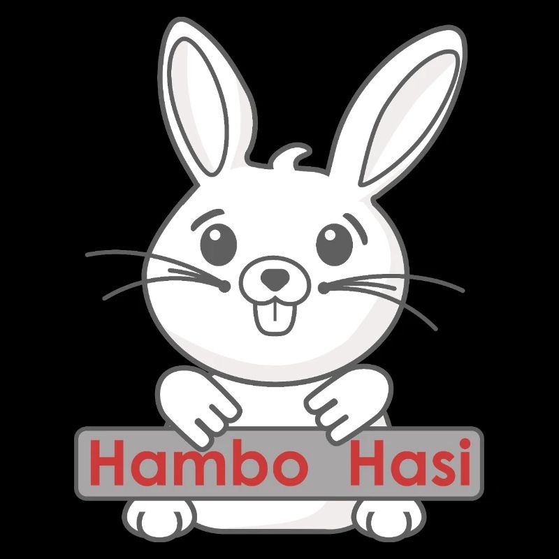 Lapin souriant avec logo