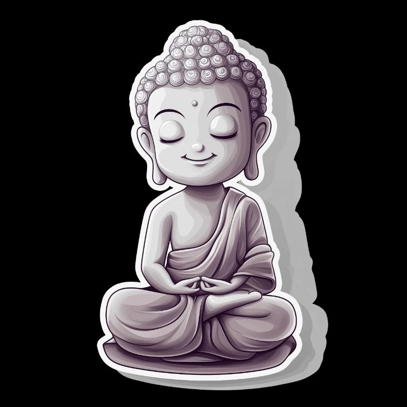 Bouddha méditant avec une expression calme