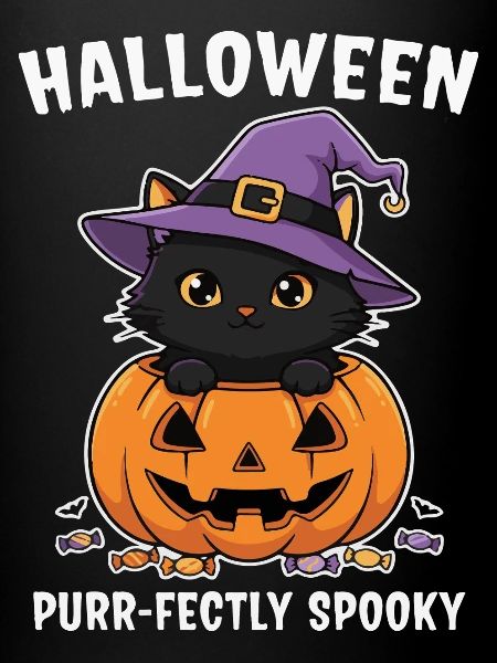 Chaton d’Halloween et Jack-O-Lantern